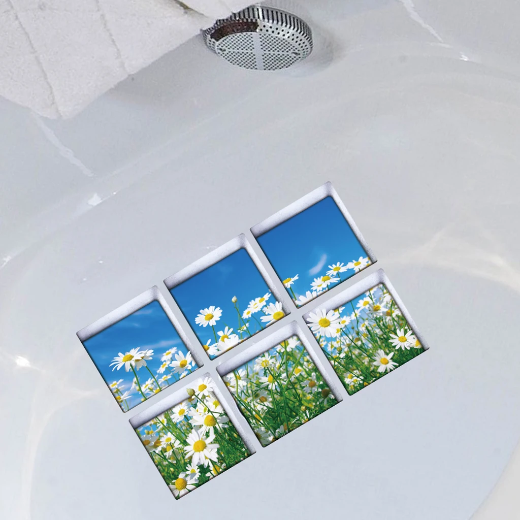 3D Effect  Waterproof Bathtub Stickers shower bathtub decals Appliques preventing slipping for home hotel bathroom use