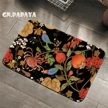 Ковер с гранатовым попугаем макраме, богемный коврик для ванной комнаты, коврики для туалета, ковер для кухни, коврик с тропическим листом, Впитывающий Коврик для двери