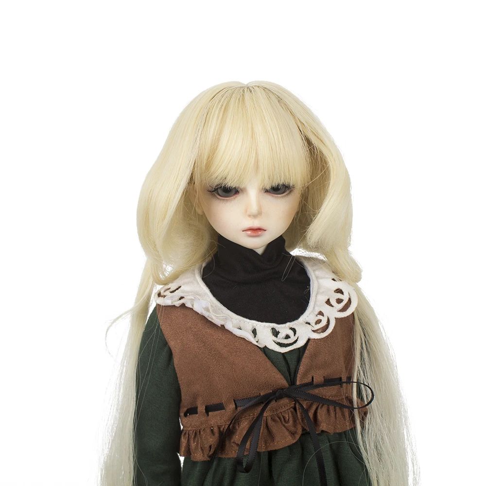 Muziwig bjd кукольные парики Высокая температура волоконная проволока длинные волнистые светлые волосы для куклы bjd