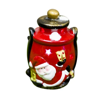 

CSS Christmas Painted Home Cute Lanterns Bar Hanging Tree Ornament with Light Ceramic Craft Snowman Santa Claus Party Décor