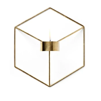 

Candlestick Nordic Style 3D Tealight Wall Mounted Ornaments Sconce Geometric Home Decor Candle Holder