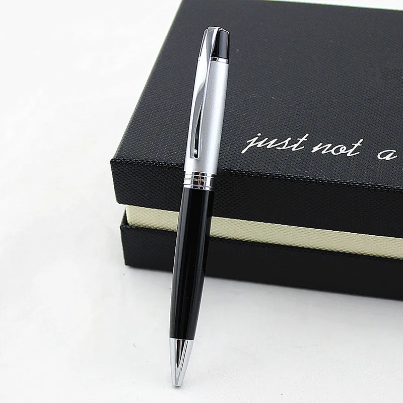 Metal Luxury Ballpoint Pen Office Supplies School Gifts Silver Amber 