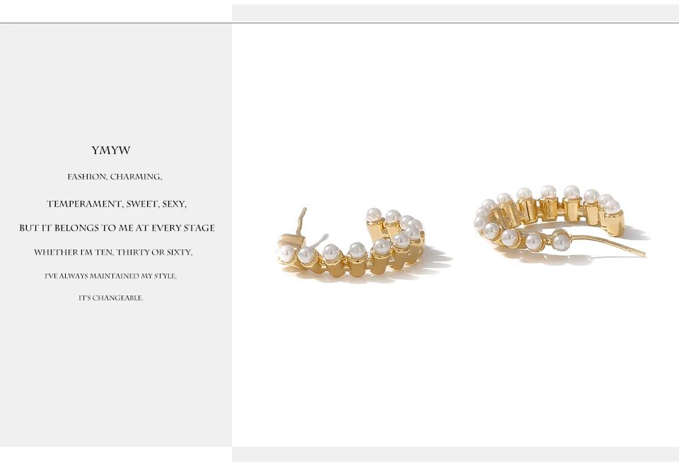 YMYW Pearls Vintage Brand Stud Earrings Creative Elegant Romantic Fashion Charm Earrings Bijoux for Women Party Gift High-Q