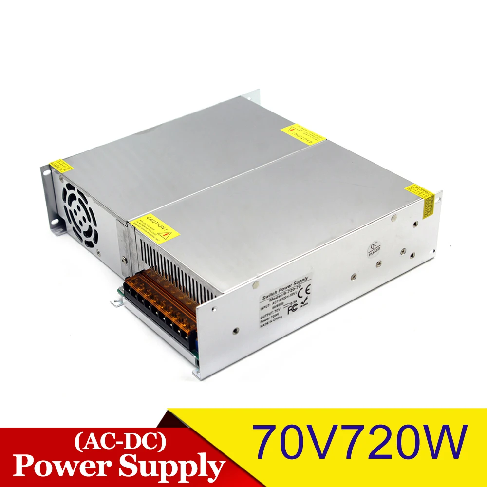 Источник питания dc 70 в 10.A 720 Вт ac-dc преобразователь источник питания 220 В 110 В AC DC70V SMPS для освещения CNC машинное оборудование шаговый