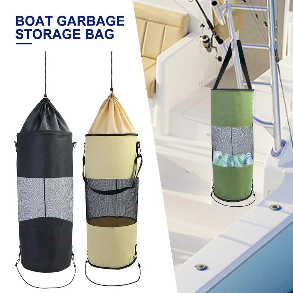 Boat Trash Bag Large Mesh Garbage Bin Hanging Net Bag Boats Kayak Yacht