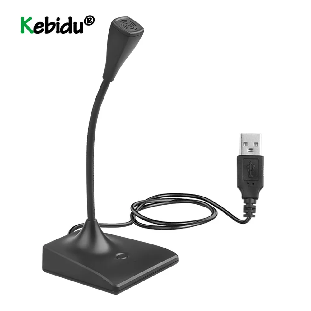 KEBIDU популярный Регулируемый USB-микрофон для ноутбука мини студийный речевой