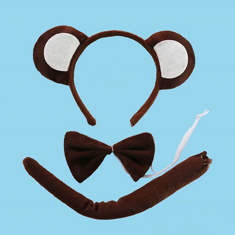 Женский галстук бабочка набор из 3 предметов костюм животного аксессуары для