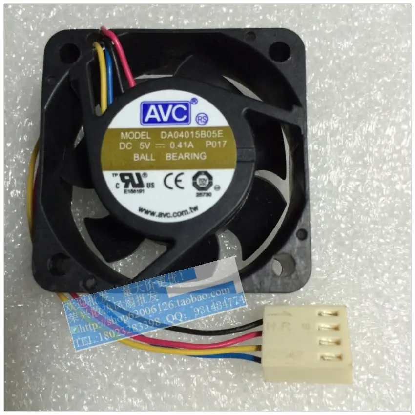 

AVC 4015 5V 0.41A DA04015B05E 40 * 40 * 15mm4 Line Pwm Speed Dual Ball Bearing Cooling Fan