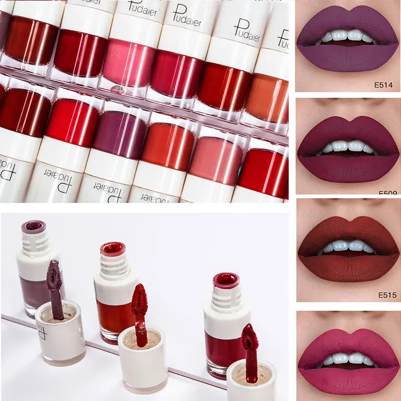 

Pudaier 16 Colors Matte Lipgloss Nude Makeup Moisturizer Liquid Lipstick Waterproof Long Lasting Rouge Batom Lip Gloss Lip Stick
