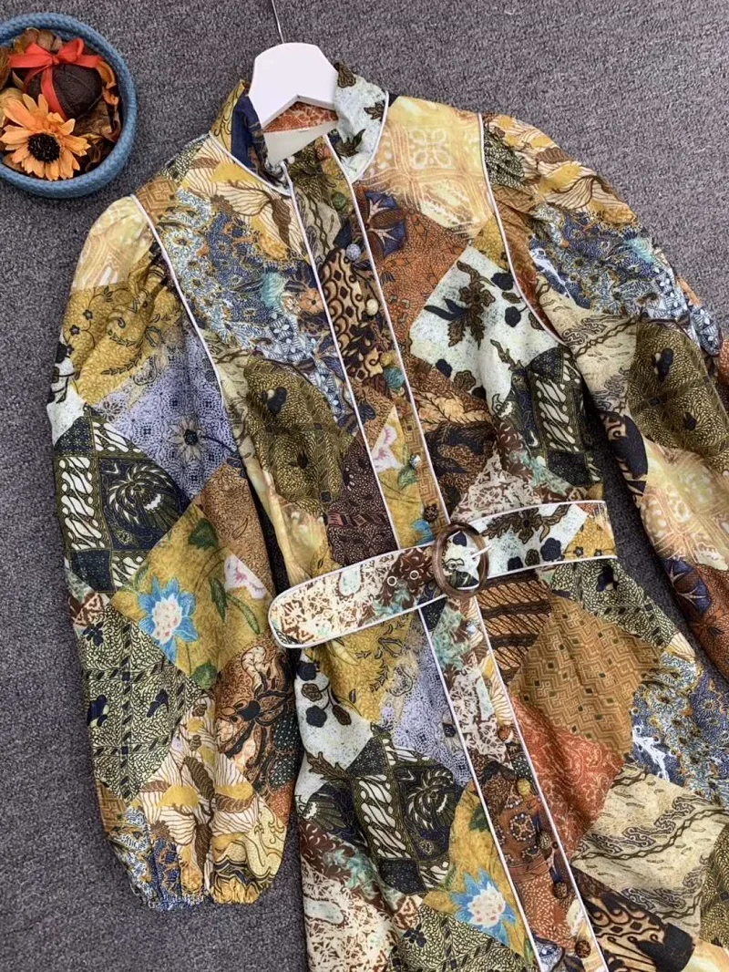 Винтажное ретро платье весна-лето 2020 дизайнерская модная Женская туника