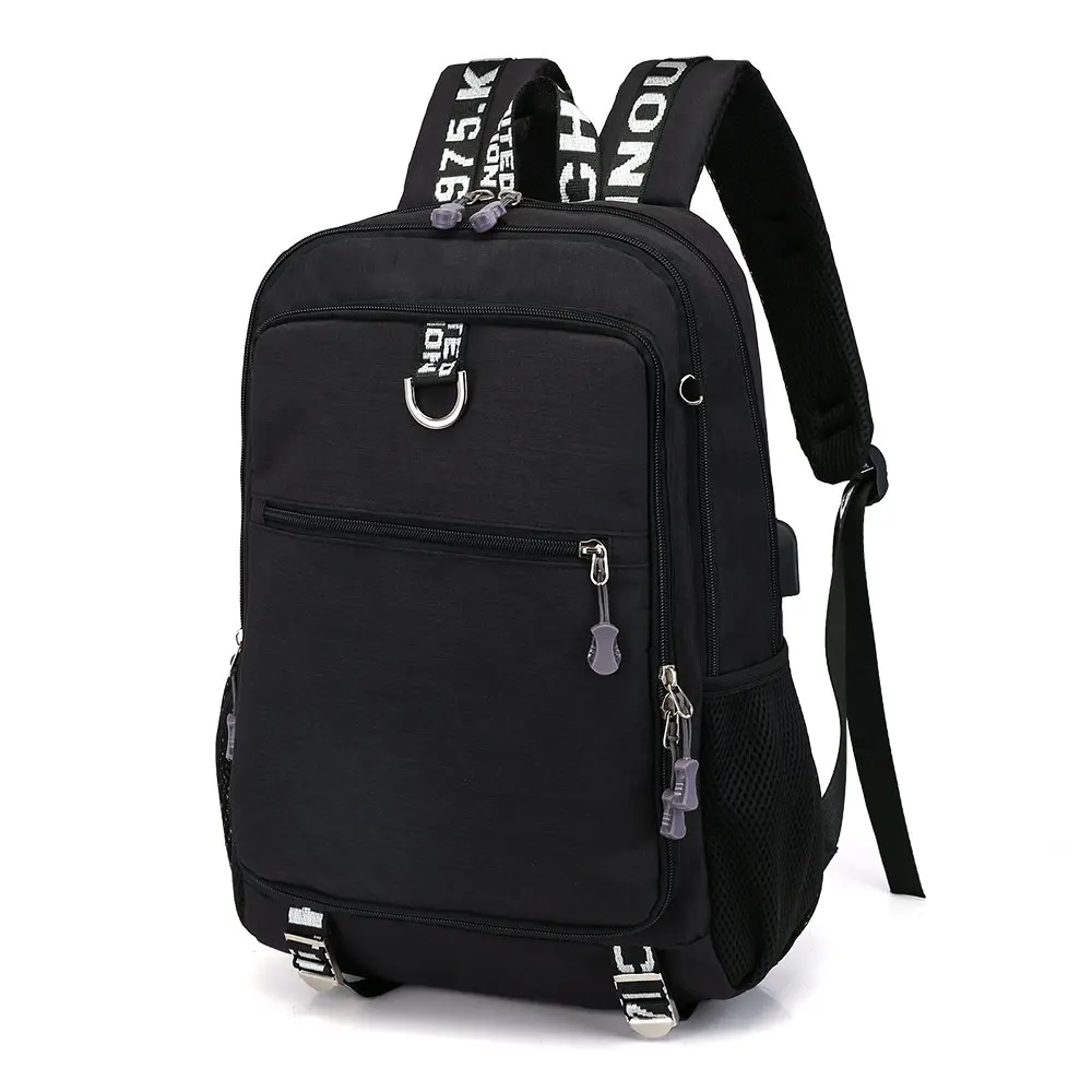 Высокое качество Многоэтажный многофункциональный USB зарядка водонепроницаемый Оксфорд рюкзак 14 дюймов ноутбук рюкзак сумка пакет - Цвет: Черный