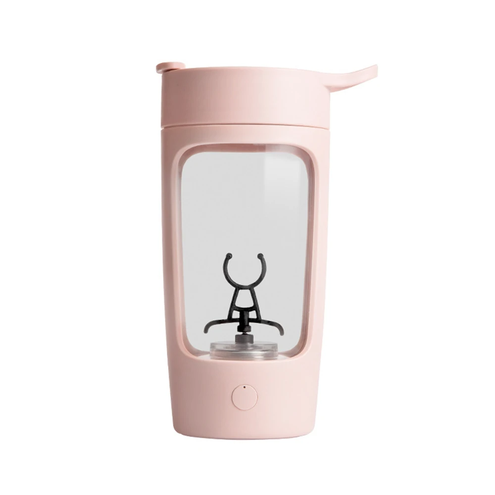 PINK 650 мл USB перезаряжаемая Автоматическая шейкер бутылка 1200 мАч кружка протеиновый порошок кухонные питательные средства Fitnes портативная чашка для перемешивания - Цвет: PINK