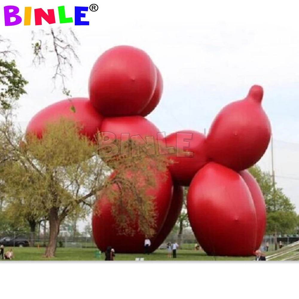 

Wonderful Giant Red Orange Inflatable Dog With Blower Animal Cartoon Balloon For Park Decoration