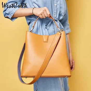 

WESTCREEK Brand Genuine Leather Luxury Shoulder Bag Vintage Women Bags Designer Shoulder Messenger Bag Ladies Hand Bags