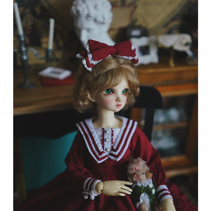 Bjd платье 1/3 1/4 1/6 BJD кукла платье+ украшение для волос+ Носки для 1/6 1/4 1/3 bjd гигантские надувные аксессуары для детской Куклы костюм красное платье