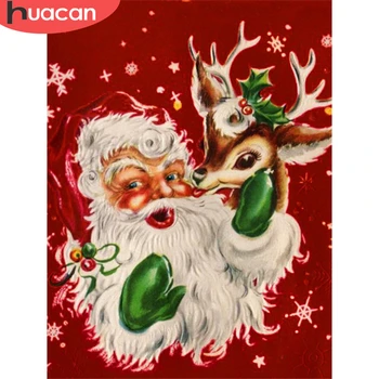 

HUACAN Diamond Embroidery Sale Santa Claus Christmas Gift Diamond Painting 5D Cartoon Mosaic Handicraft Home Decoration