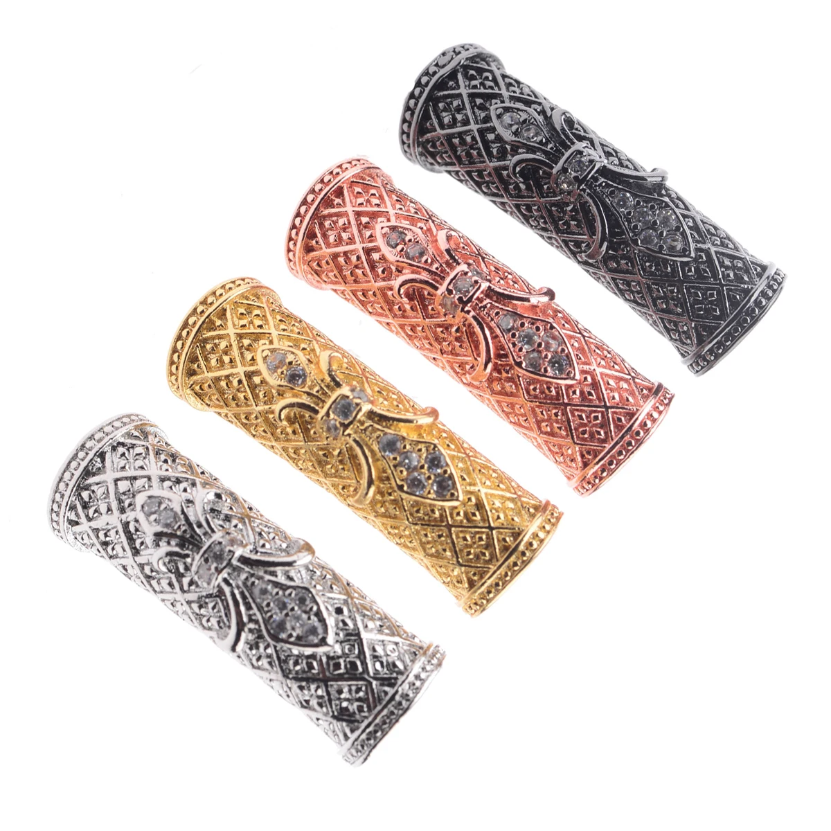 

Fashion 2020 Charms Loose Beads Bend Tube Shape for Jewelry Making Copper Cubic Zirconia Fingings for DIY Jewelry Wholesale