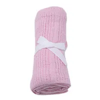 pink Одеяла для новорожденных, супер мягкие хлопковые, вязаные крючком, летние, 90 см X 70 см, яркие цвета, реквизит для кроватки, повседневные спальные принадлежности для кроватей, с отверстиями - Цвет: pink