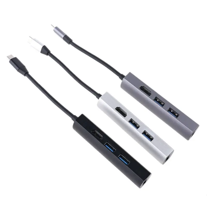 USB C до 3x USB 3,0 концентратор USB C до 4K дисплей адаптер для ноутбука ПК мобильный телефон