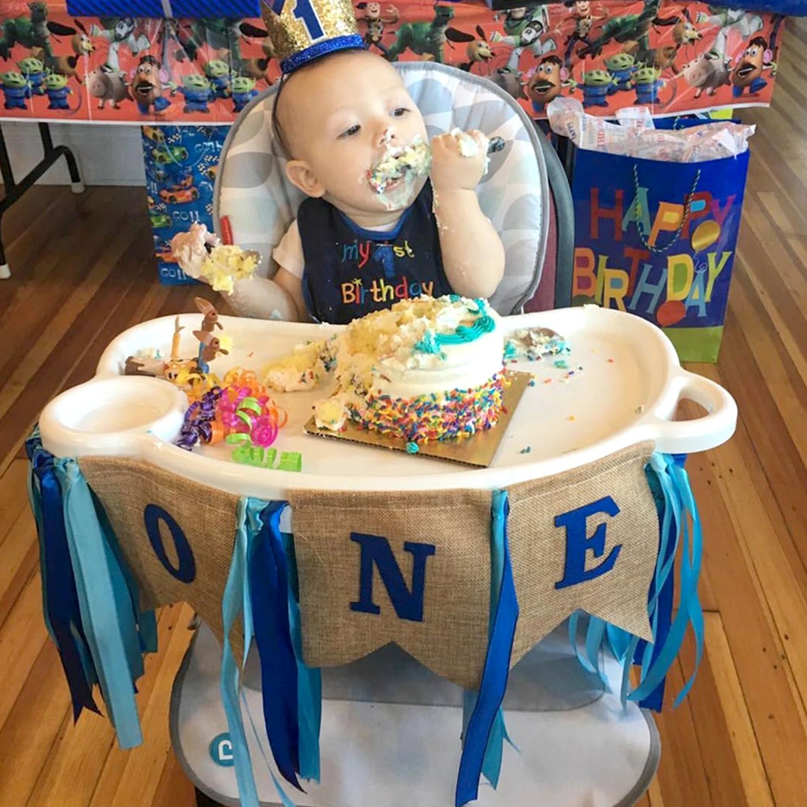 Новинка голубая розовая фоторамка для детского дня рождения корона шляпа