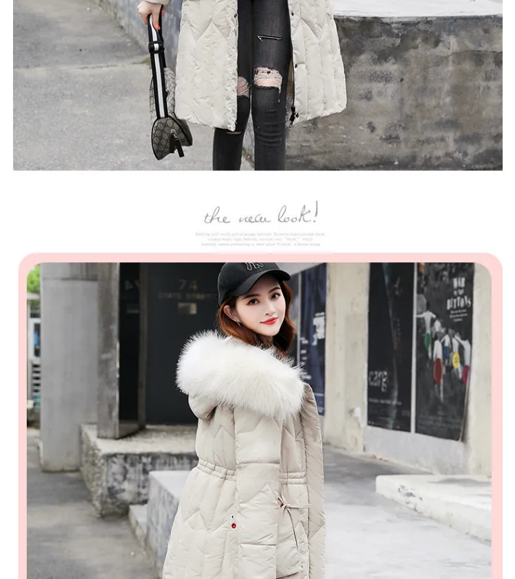 Chic Fur Coat Hooded Winter Down Coat Warm Jacket Plus Size Long Slim Women Cotton padded Wadded Parkas female jacket 5XL