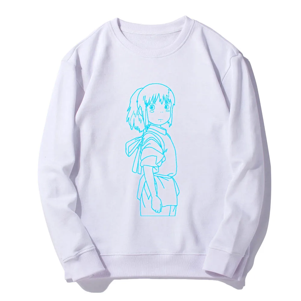 Japan Animated Films Spirited Away ogino chihiro Printed Long Sleeves O-Neck Sweatshirt Casual Jacket Tops - Цвет: 03