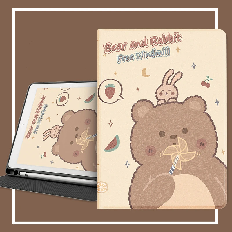 

For iPad 7th 10.2 inch protective cover, with pencil cover, smart sleep wake PU silicone bracket cover, for iPad 7th 10.2 cover