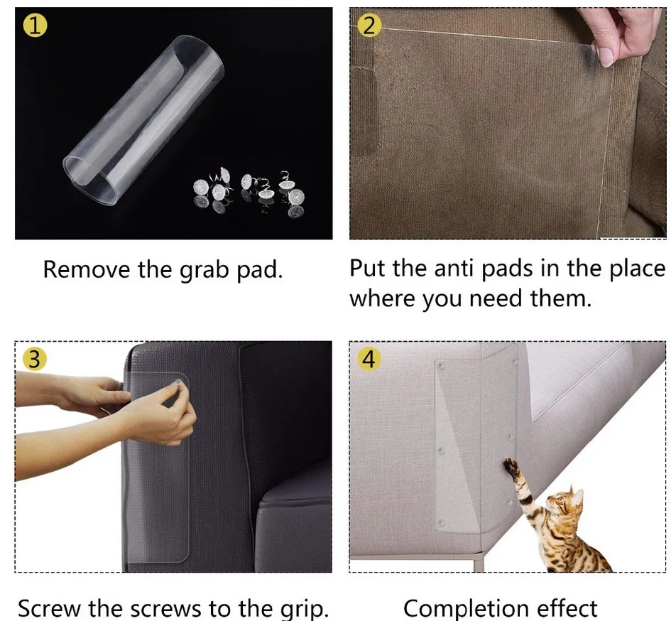 Hot Pet Cat Scratch Deterrent Tape Cat Couch Protectors Furniture Scratch Guards Sofa Protection Pads Furniture Guard