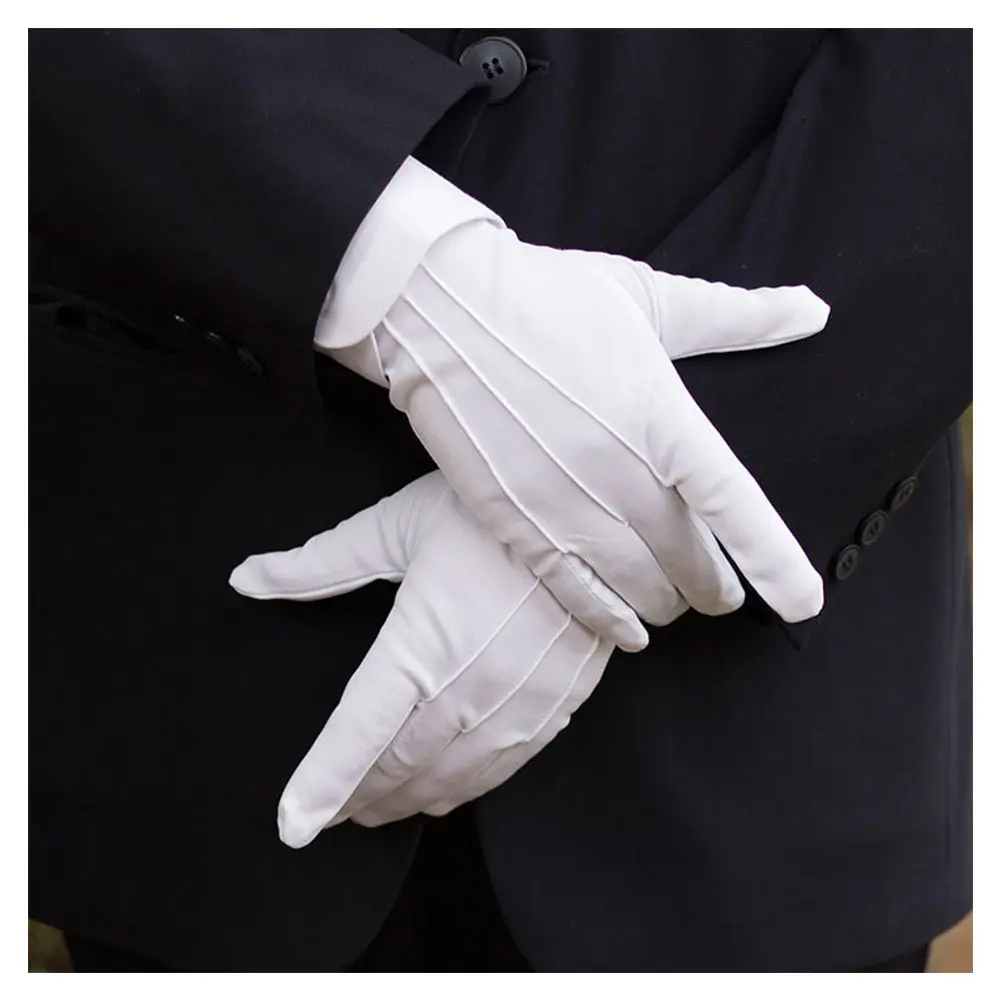 Мужские или женские новые белые свадебные перчатки-смокинги, официальная форма, Защитная повязка, домашние перчатки дворецкий