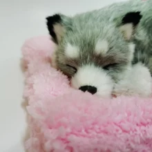 Модель плюшевых спящих животных для собак, реалистичные куклы для кошек ручной работы, детские плюшевые игрушки, украшение дома, издаст звук