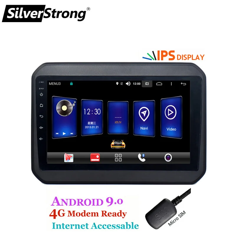 Excellent SilverStrong 4G SIM Modem Car Android9.0 player for SUZUKI IGNIS ignis 9 inch gps navigation WIFI BT RDS 2 din radio multimedia 3