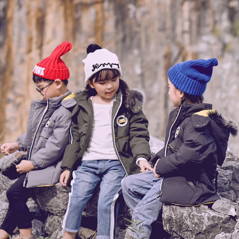 

2019 Kids Clothes Bread Down Jackets For Girls Thick Cotton Jacket Warm Children Hooded Zipper Windbreaker Baby Coat Outwear