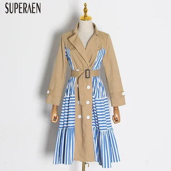 

SuperAen Fashion Trench Coat for Women 2020 Spring and Autumn New Ladies Windbreakers Double-breasted Long-sleeve Women Clothing
