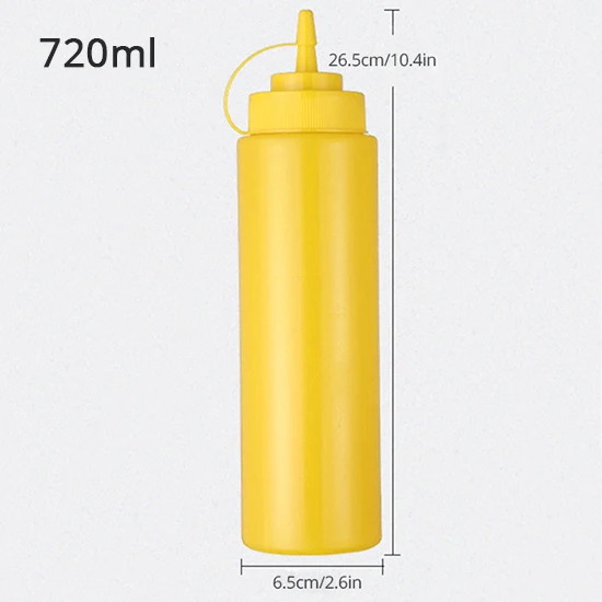 yellow-720ml Кухня пластиковая бутылка для суши инструмент для приправ горчица диспенсер соус масло с уксусом кетчуп соусник Кухонные гаджеты - Цвет: yellow-720ml