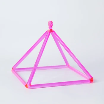 

7inch Pink Color Crystal Singing Pyramid & Tetrahedron for Healing