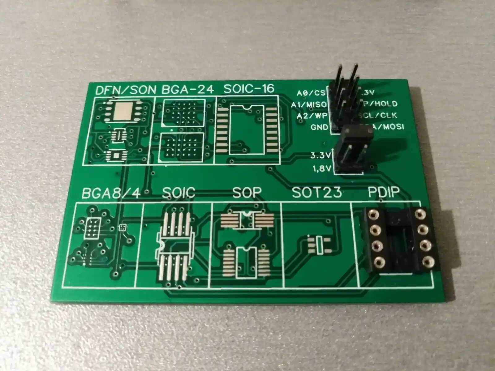 SMD SPI IC Socket Adapter + PCB for WSON 6x8mm Chips Flash 25x 24x DFN8
