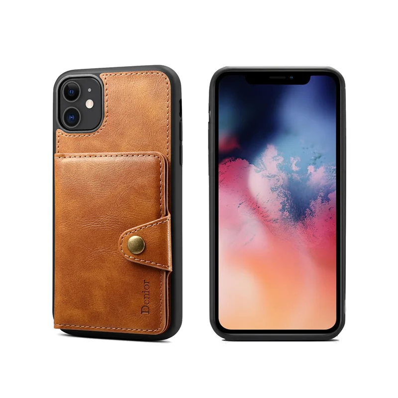 Чехол Newisdom для iPhone 11 pro max, кожаный чехол с откидной крышкой, чехол для телефона с отделением для карт, чехол для iPhone 11, роскошный чехол bronw