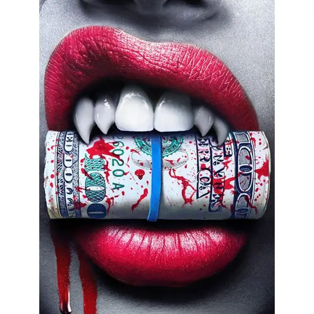 CHENISTORY DIY Frame Paint By Number Flame Red Lips Landscape For Adults Picture By Numbers Acrylic Drawing On Canvas Home Decor 9916417