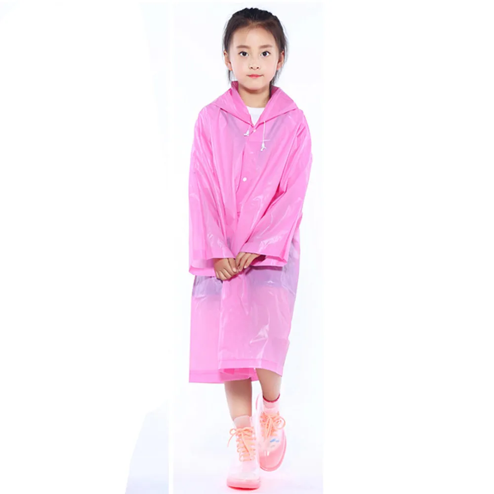 Детский плащ-дождевик, 1 водонепроницаемая куртка 1 шт., многоразовые дождевики для детей от 6 до 12 лет - Цвет: pink