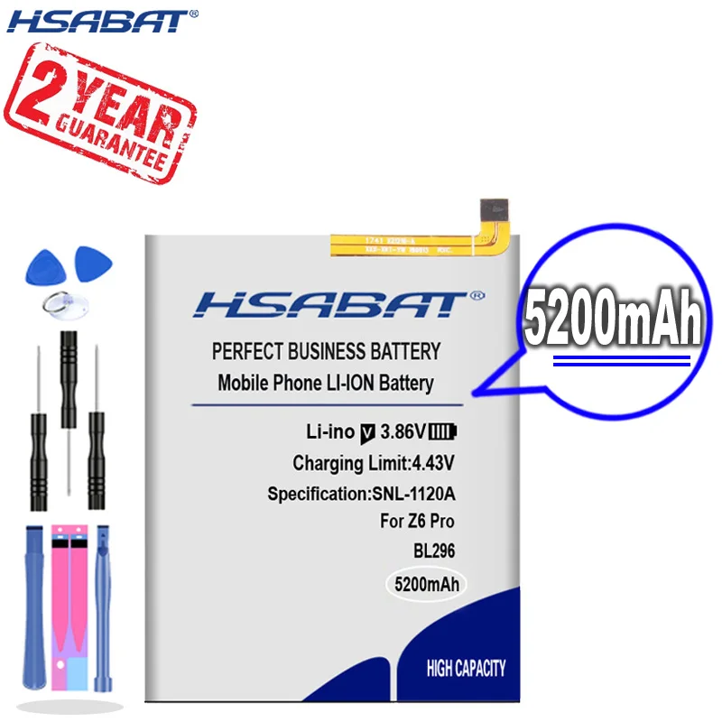 Новое поступление [HSABAT] 5200mAh BL296 Сменный аккумулятор для Lenovo Z6 L78121 Z6pro / pro L78051 |