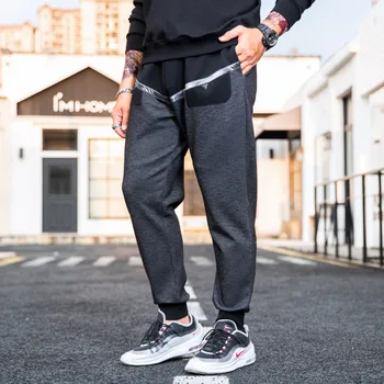 

Large Size Men'S Wear Autumn & Winter New Style Sweatpants Applique Joint Lettered Embroidery Trousers Loose Men Casual Sports P