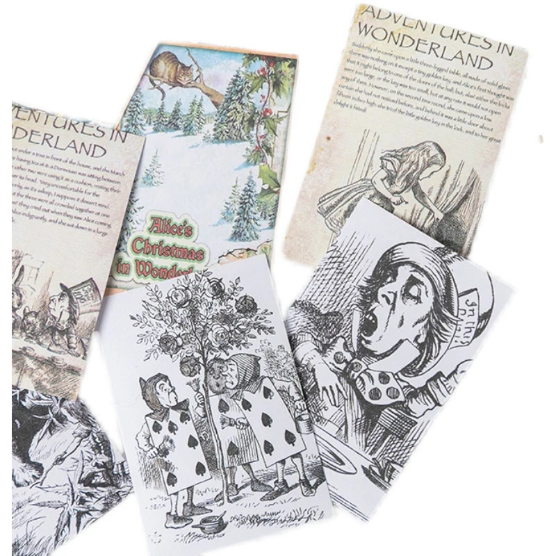 100PCS Vintage Fairy Tale Girl Material Paper DIY Scrapbook Base Collage TAG. Wall Gift Packaging Decoration Mini Material Book