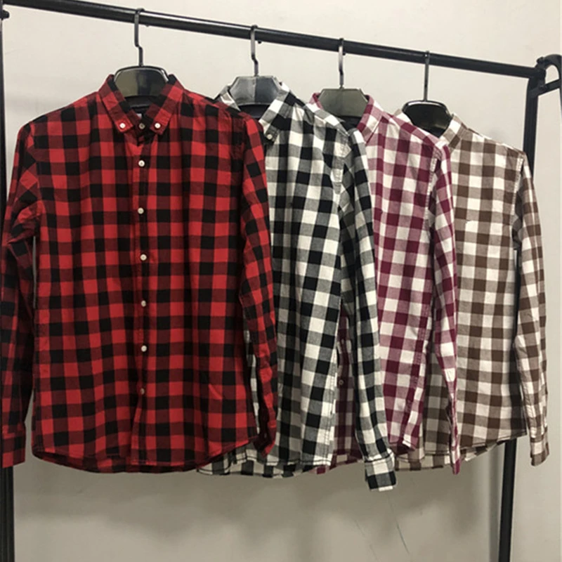 

DA624 homme tommi high quality 100%cotton camisa masculina Men Long plaid Shirts fashion casual hombre chemises