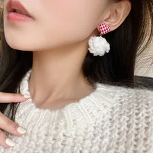 

Cute Earrings New 2022 Popular Vintage Classic Heart Velvet Bow Pom Pom Ball Stud Earrings Jewelry gothic punk Accessories Gifts