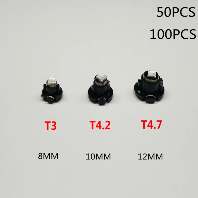 50 Pz 100 Pz T3 Led 3030 Smd Lampadina A Led T4.2 T4.7 Indicatore Luminoso Lampadina Cruscotto Auto Indicatore Luminoso Strumento Lampada Auto