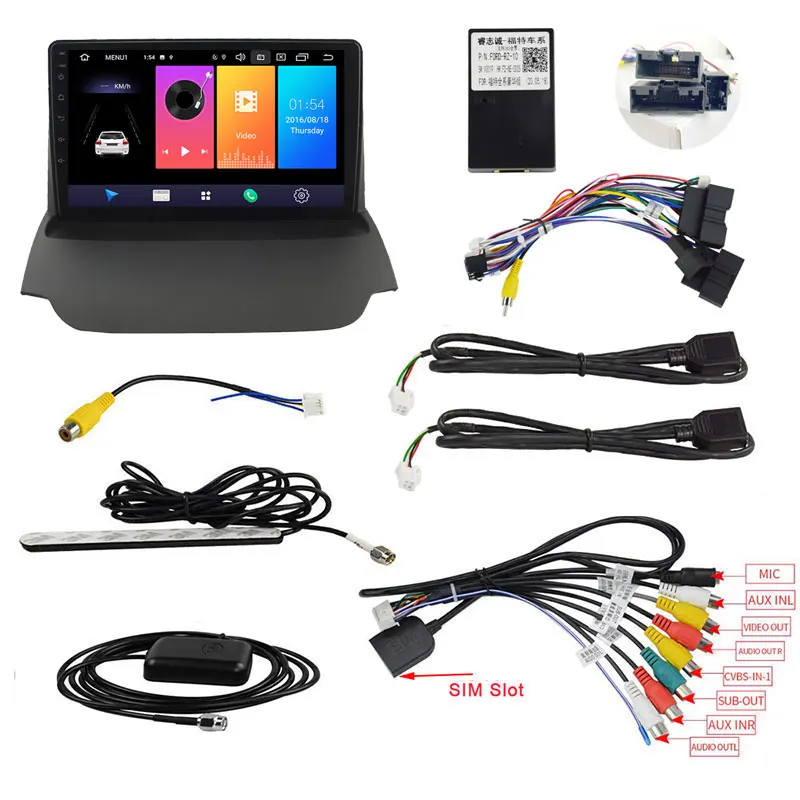EKIY 9'' IPS Android 9.0 For Ford Ecosport 2013-2017 Car Radio Multimedia Video Player Stereo Navigation GPS BT FM Head Unit DVD