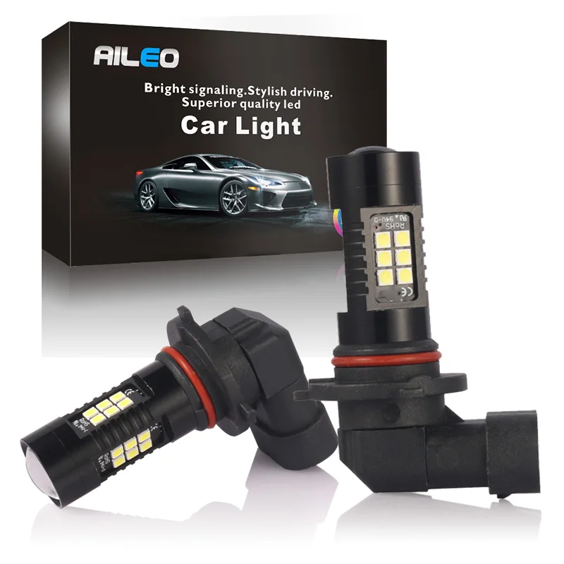 

AILEO 2Pcs HB3 LED Bulbs HB4 9006 LED 9005 Fog Light Bulb 1200LM Auto Car Driving Lamp 6000K White 3000K Yellow red