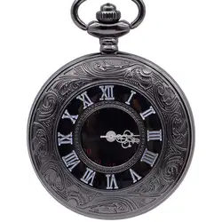Стимпанк римская цифра кварцевые карманные часы Винтаж ожерелье кулон часы цепь Мужские Женские часы