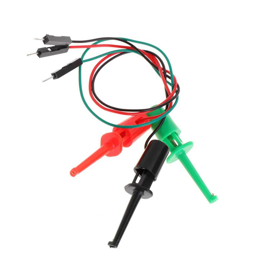 Electrical Hook Test Clip Set with DuPont Line - 3-Piece Kit
