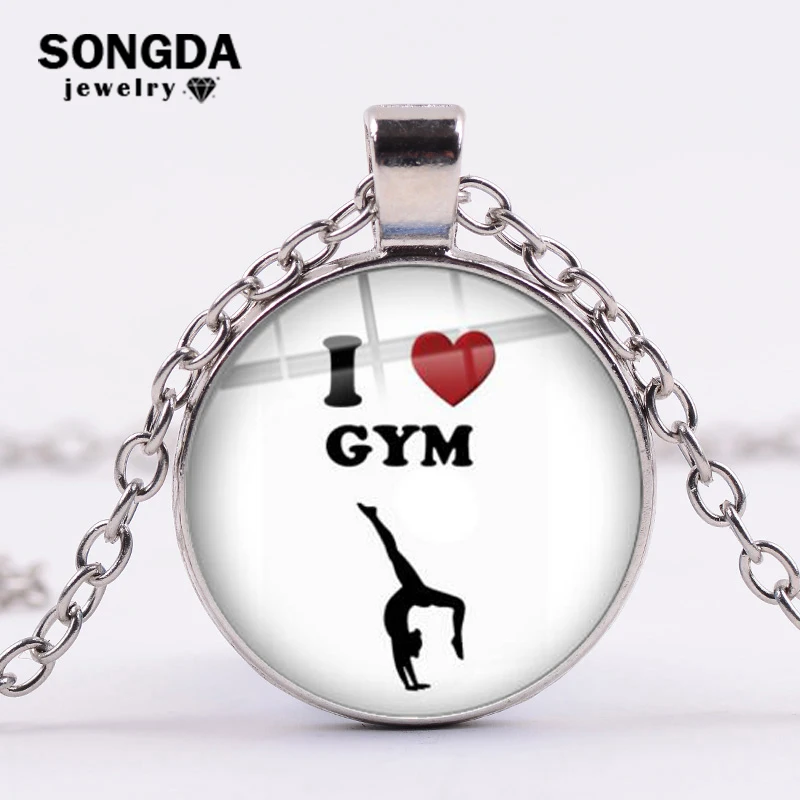 SONGDA модное Спортивное ожерелье с надписью I Love Gym Fitness Theme креативное украшение из